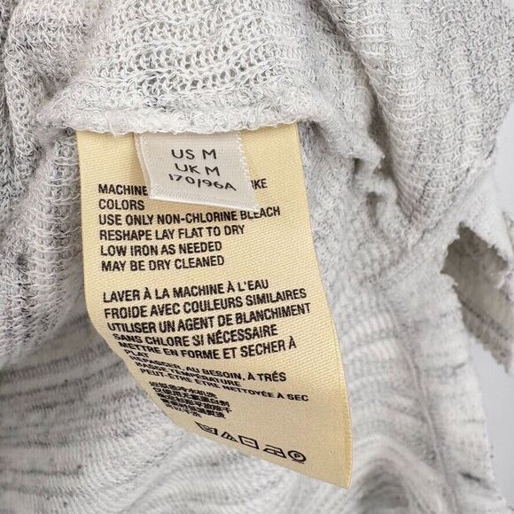 Anthropologie Maeve Size M Tunic Sweater Light Grey Risa Hacci Cowl Relaxed Fit - Picture 12 of 13